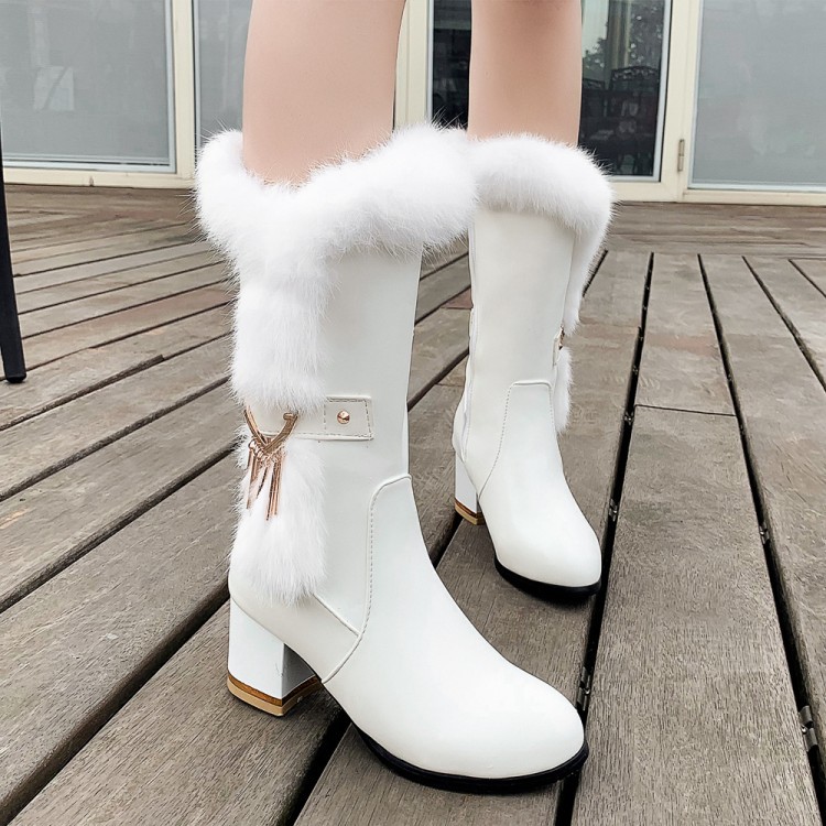 2020 New Winter Long Women's Boots Waterproof Leather Boots Metal Decoration Round Toe Fur High Heels Size 35-46, Black
2020 New Winter Long Women's Boots Waterproof Leather Boots Metal Decoration Round Toe Fur High Heels Size 35-46, Black