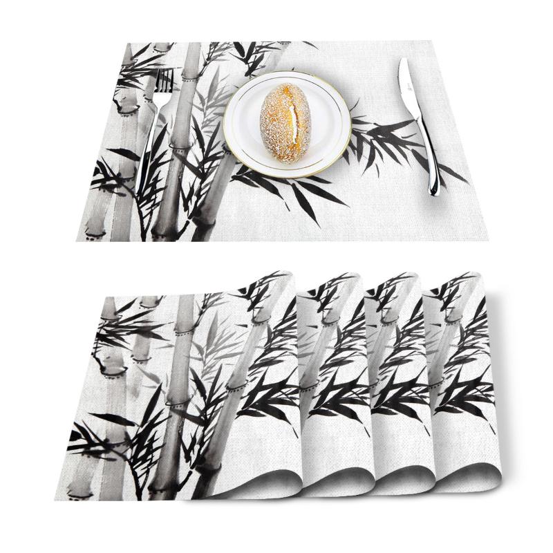 4/6 Pcs Placemat Table Mat Bamboo Chinese Ink Painting Plant Printed For Tables Linen Cotton Kitchen Dining Pads Placemats Set
4/6 Pcs Placemat Table Mat Bamboo Chinese Ink Painting Plant Printed For Tables Linen Cotton Kitchen Dining Pads Placemats Set