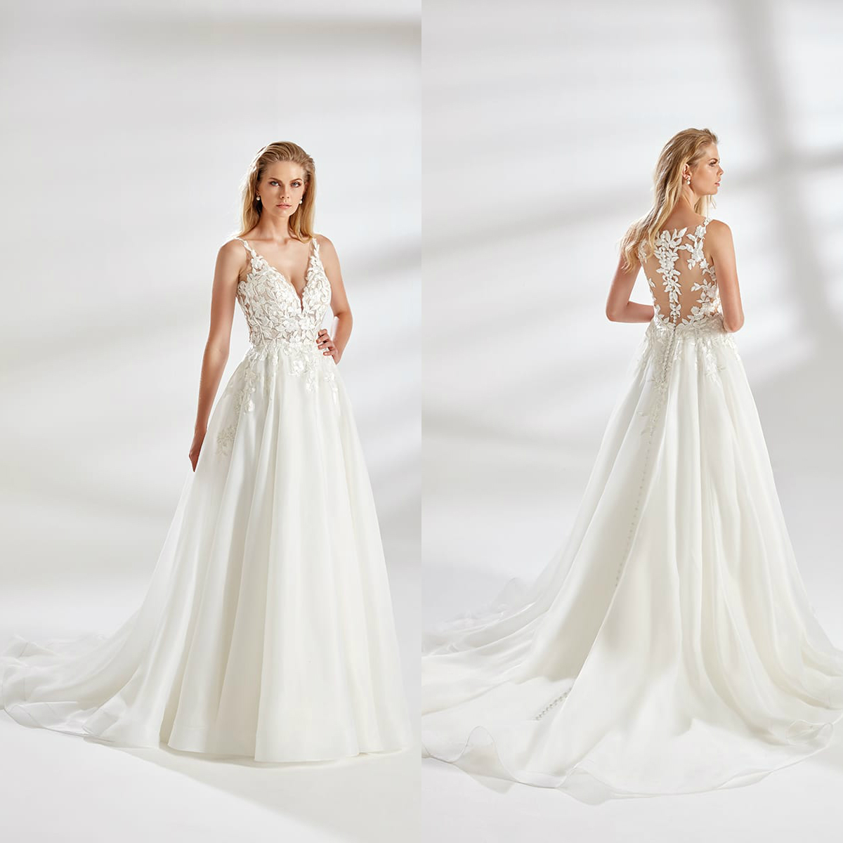 Eddy K Wedding Dresses With Pocket 2020 V Neck Lace Appliques A Line Country Bridal Gowns Sweep Train Custom Made Beach Wedding Dress