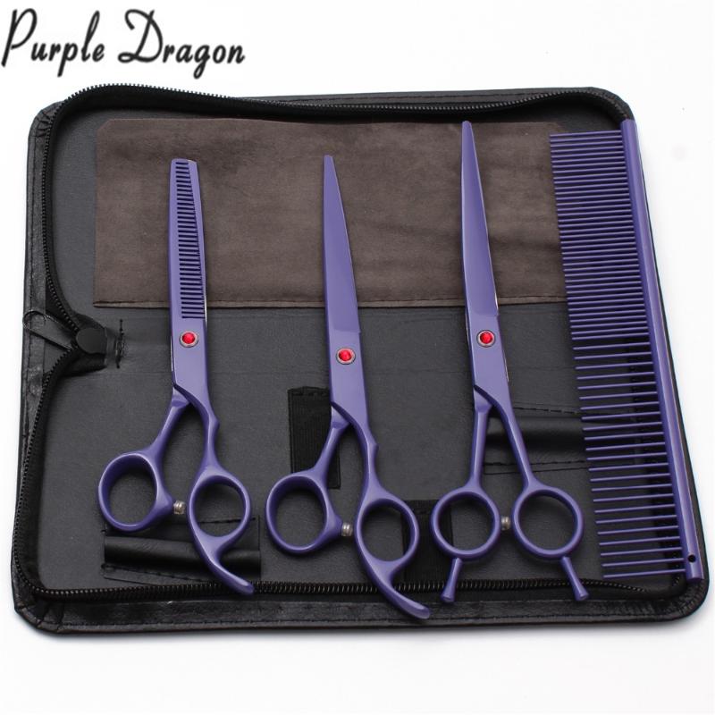 4Pcs 7 inch Purple Dragon Stainless Hairdresser For Mascotas Cutting Shears Thinning Scissors Grooming-for-dog Pets Scissors
4Pcs 7 inch Purple Dragon Stainless Hairdresser For Mascotas Cutting Shears Thinning Scissors Grooming-for-dog Pets Scissors