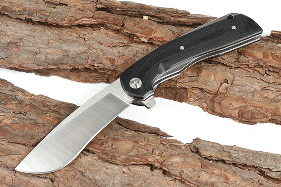 High Quality 3 Colors Ball Bearing Flipper Folding Knife D2 Satin Drop Point Blade G10 + Stainless Steel Sheet Handle With Retail Box