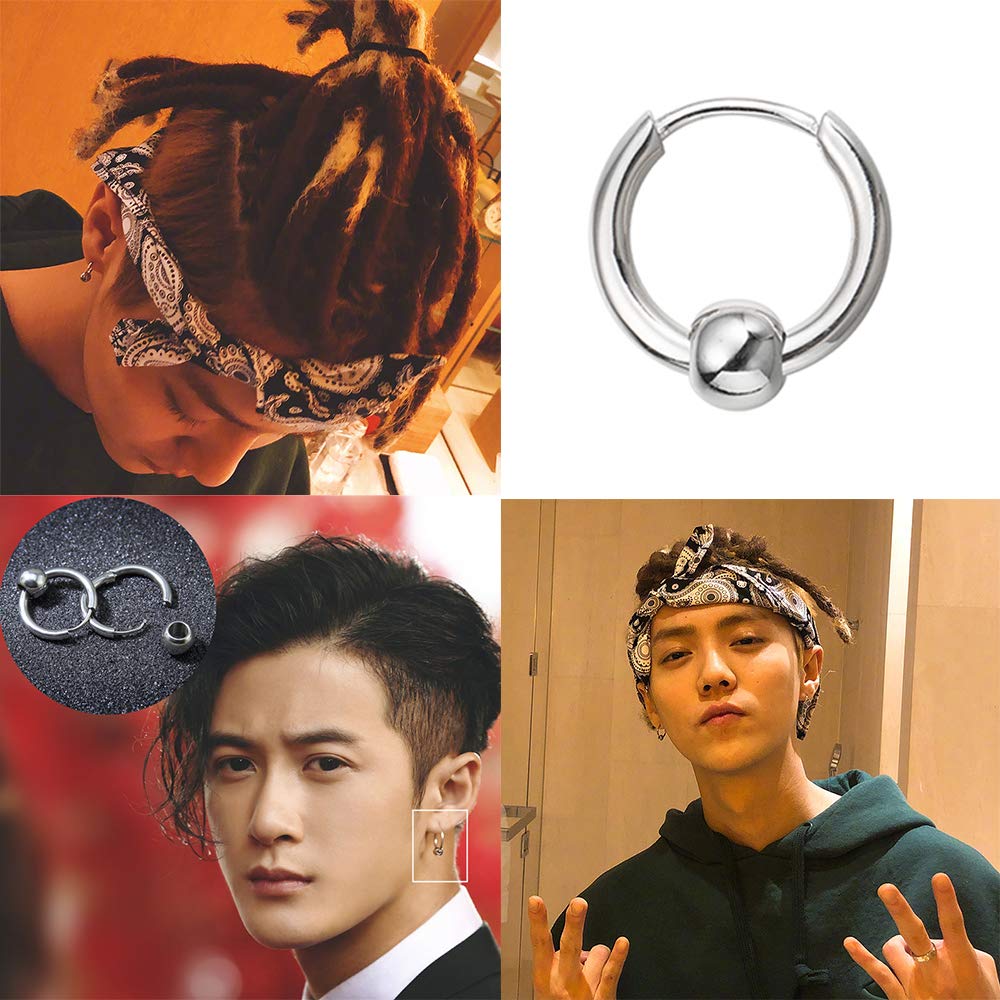 EVBEA 8 Pcs set kpop Hoop Stud Earrings Kreaa Style Mens Ladies Popular Boys Birthday Gift