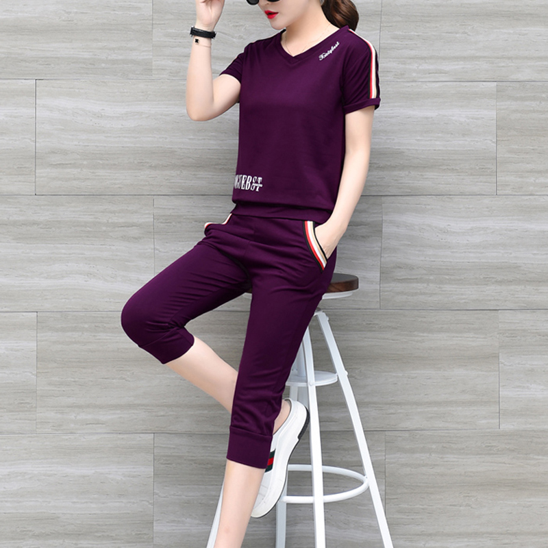 Yoga outfits tracksuits summer two 2 piece pant set women 2020 plus size short top and pants leisure sportswear co-ord set, Purple
Yoga outfits tracksuits summer two 2 piece pant set women 2020 plus size short top and pants leisure sportswear co-ord set, Purple