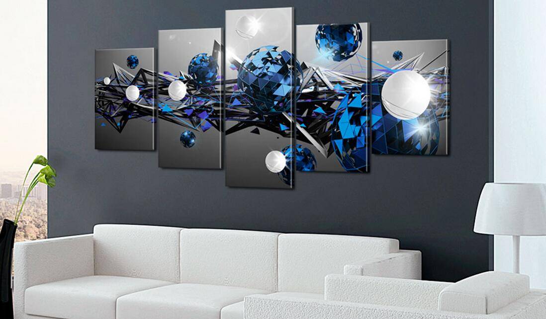 5pcs/set Unframed Geometry Galaxy HD Print On Canvas Wall Art Picture For Home and Living Room Decor