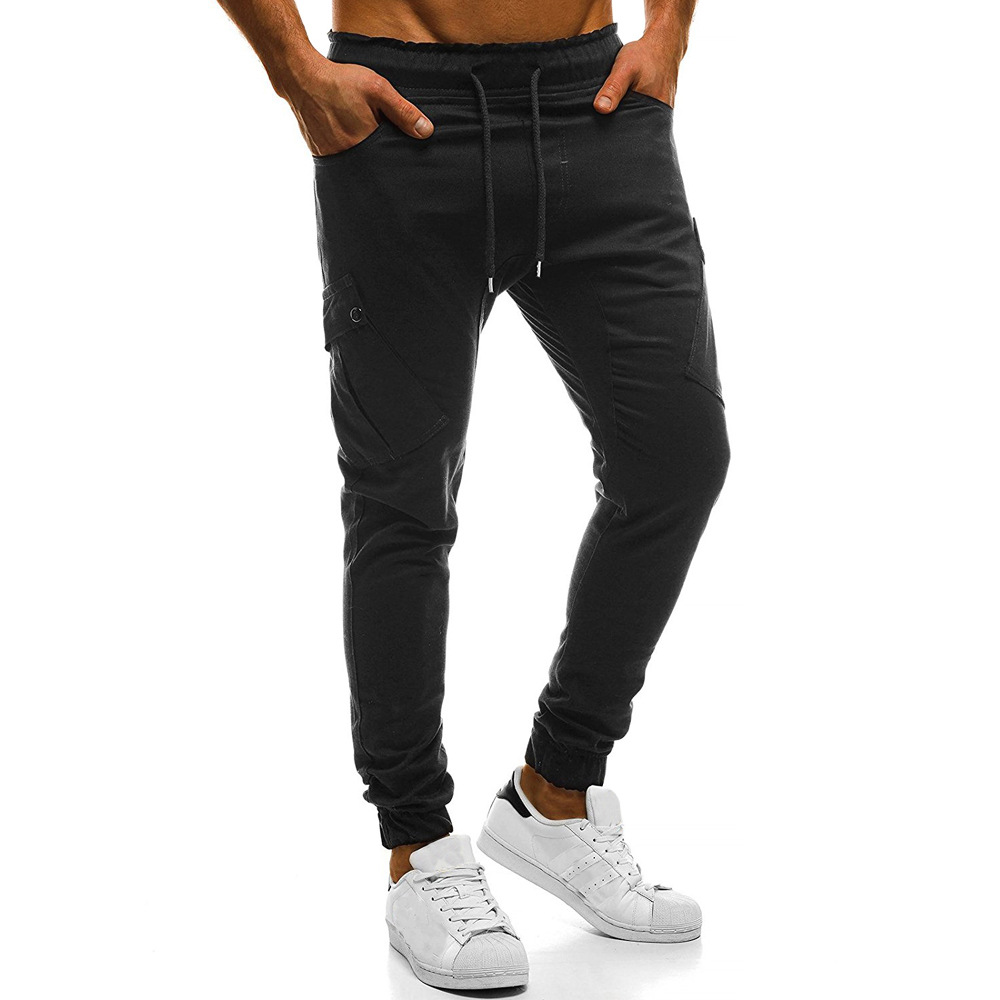 New Brand Casual Pants Slanting Pockets Elastic Waist Male Trousers Men High Quality Joggers Leggings Pencil Pants Euro