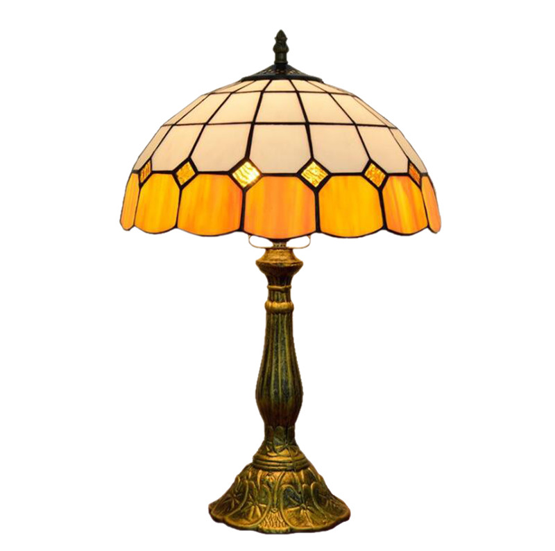 Tiffany style stained glass table lamp livingroom bedroom bedside lamp simple orange glass desk lamps TF035