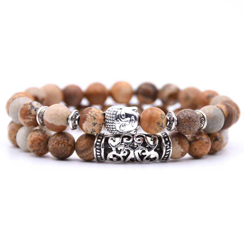 Natural Stone Beads Bracelet Set Energy Yoga Bead Bracelet Two Couples Birthday Valentine's Day Easter Gifts