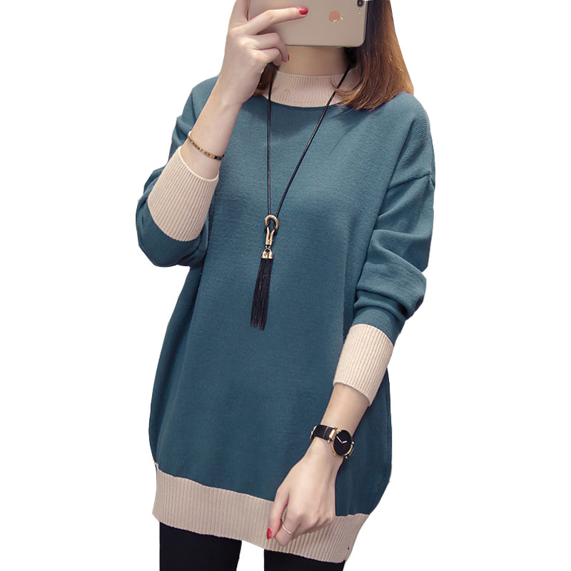 Women Sweater Pullover Autumn Winter Loose Stitching Long-sleeved Knit Sweater Bottoming Shirt Plus Size 4XL Women Clothing 1020, Black
Women Sweater Pullover Autumn Winter Loose Stitching Long-sleeved Knit Sweater Bottoming Shirt Plus Size 4XL Women Clothing 1020, Black