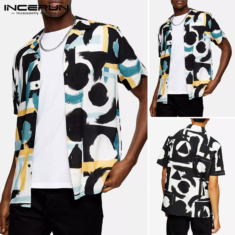 INCERUN Men Casual Turn Down Collar Button Blouse Summer Vintage Floral Tops Man Hawaiian Shirt Short Sleeve Printing Shirt 5XL, Black
INCERUN Men Casual Turn Down Collar Button Blouse Summer Vintage Floral Tops Man Hawaiian Shirt Short Sleeve Printing Shirt 5XL, Black