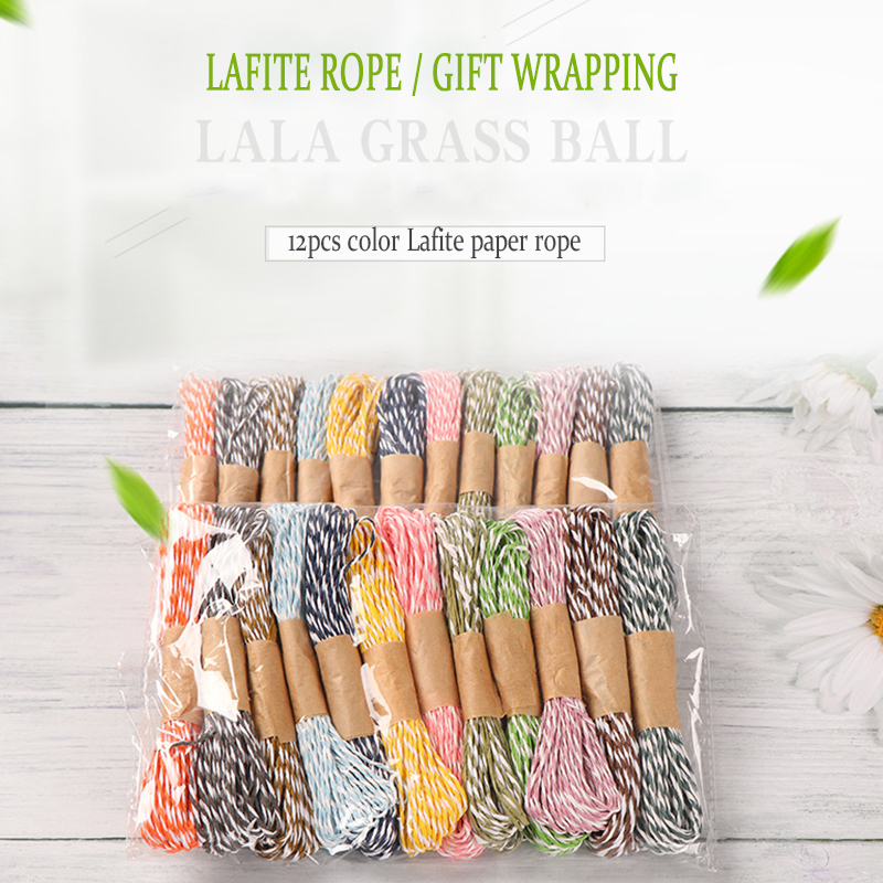 12pcs/lot paper rope 12 colors Lafite Gift Box Wrapping DIY Scrapbooking Crafts Wedding Birthday Xmas Party Decoration
12pcs/lot paper rope 12 colors Lafite Gift Box Wrapping DIY Scrapbooking Crafts Wedding Birthday Xmas Party Decoration