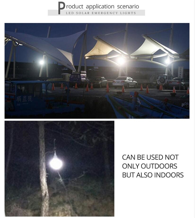 Emergency Solar Rechargeable Light Bulbs for Power Outage 7W 12W E27 6500K Portable Camping Tent Lights for Outdoor & Indoor