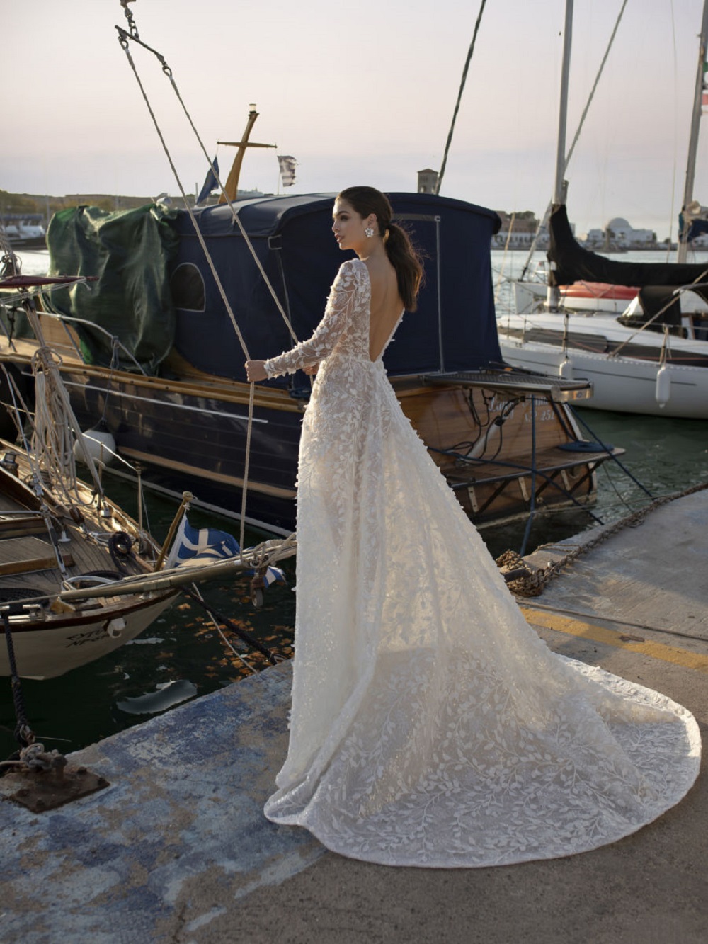 lian rokman wedding dresses deep v neck lace appliqued bohemian bridal gowns a line boho wedding dress vestido de novia