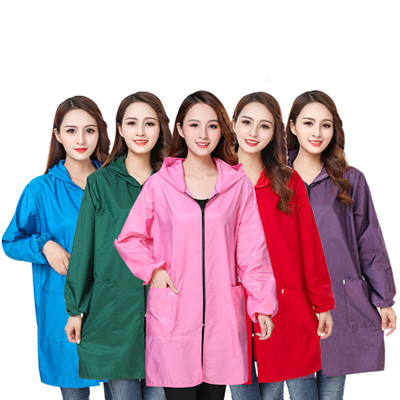 Korean Spring And Autumn Smocks Adult Women Solid Color Overalls Waterproof Oil-proof kitchen Apron Long sleeve Zipper A401
Korean Spring And Autumn Smocks Adult Women Solid Color Overalls Waterproof Oil-proof kitchen Apron Long sleeve Zipper A401