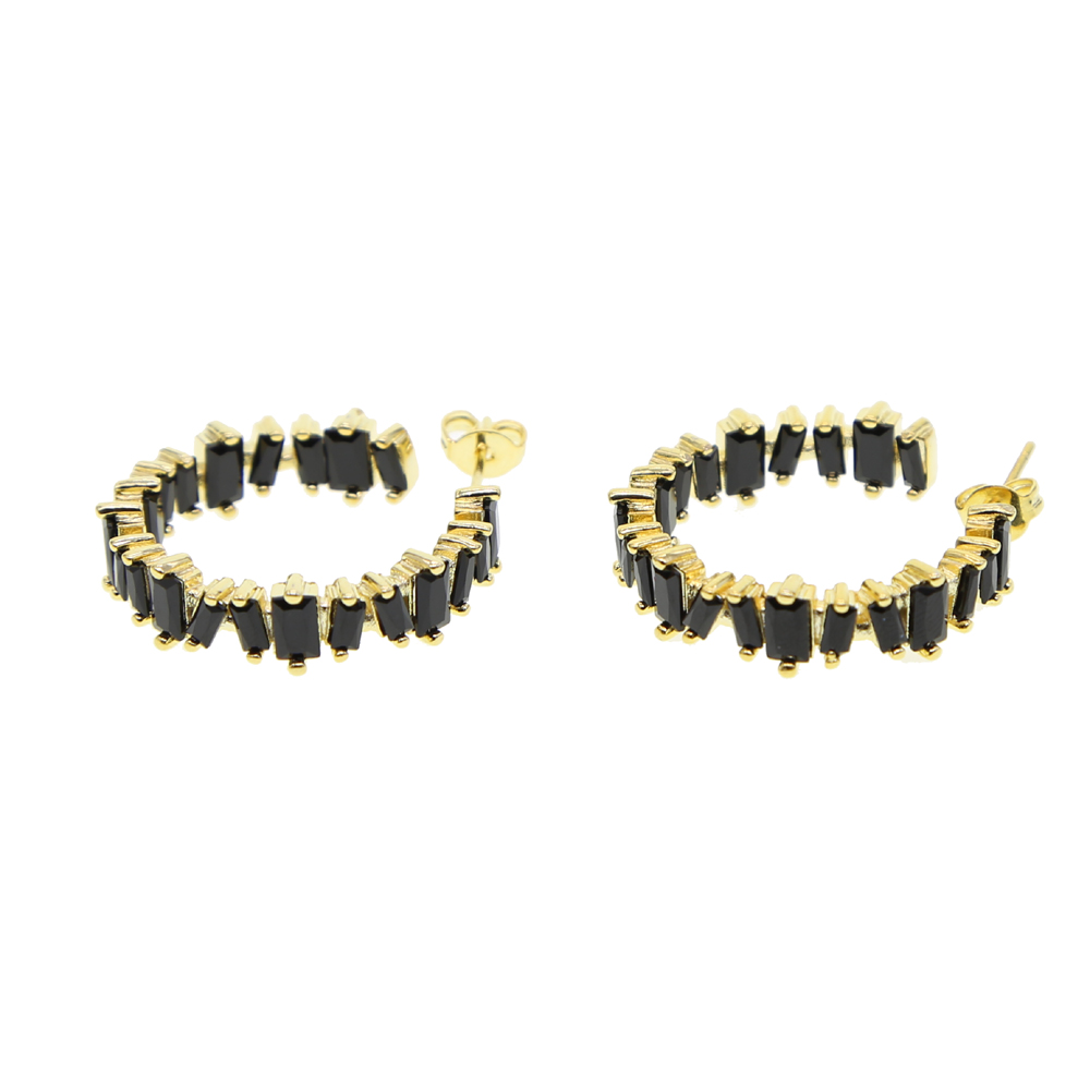 2018 New Fashion small Square clear Zircon classic hoop Earrings Upscale Gold/rose/sliver color Earring for Women girls wedding Jewelry gift