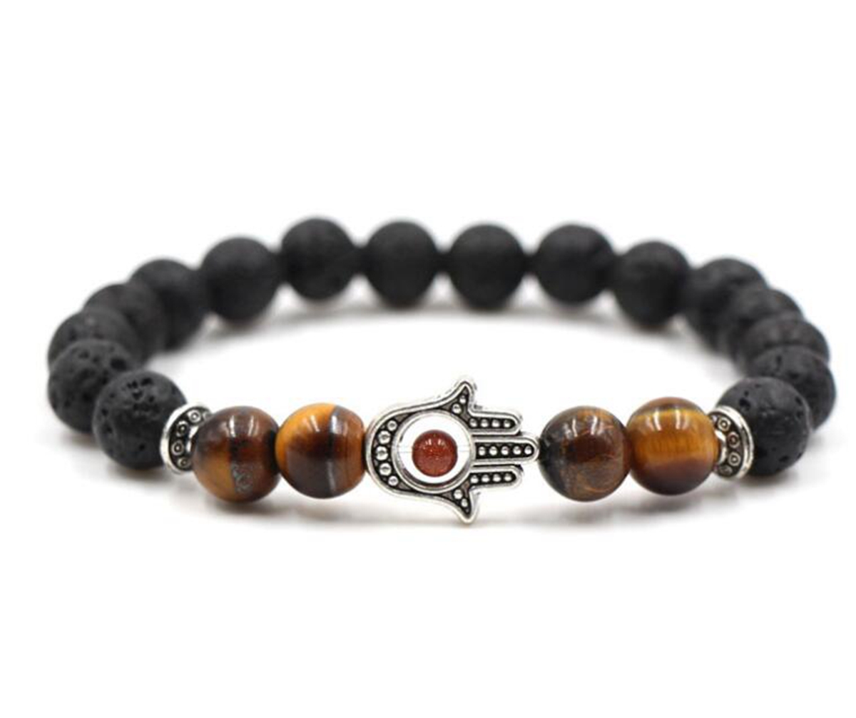 Maya Bracelet Charm Marble Beaded Bracelet Eye Beads Lava Beads Cure Energy Aura Gifts