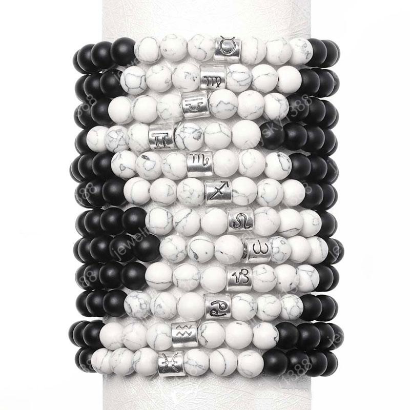 12 Zodiac 8mm dull polish Stone howlite Elastic Beaded Bracelets Vintage Constellation Horoscope Charm Bracelets Jewelry For Men Women, Black
12 Zodiac 8mm dull polish Stone howlite Elastic Beaded Bracelets Vintage Constellation Horoscope Charm Bracelets Jewelry For Men Women, Black
