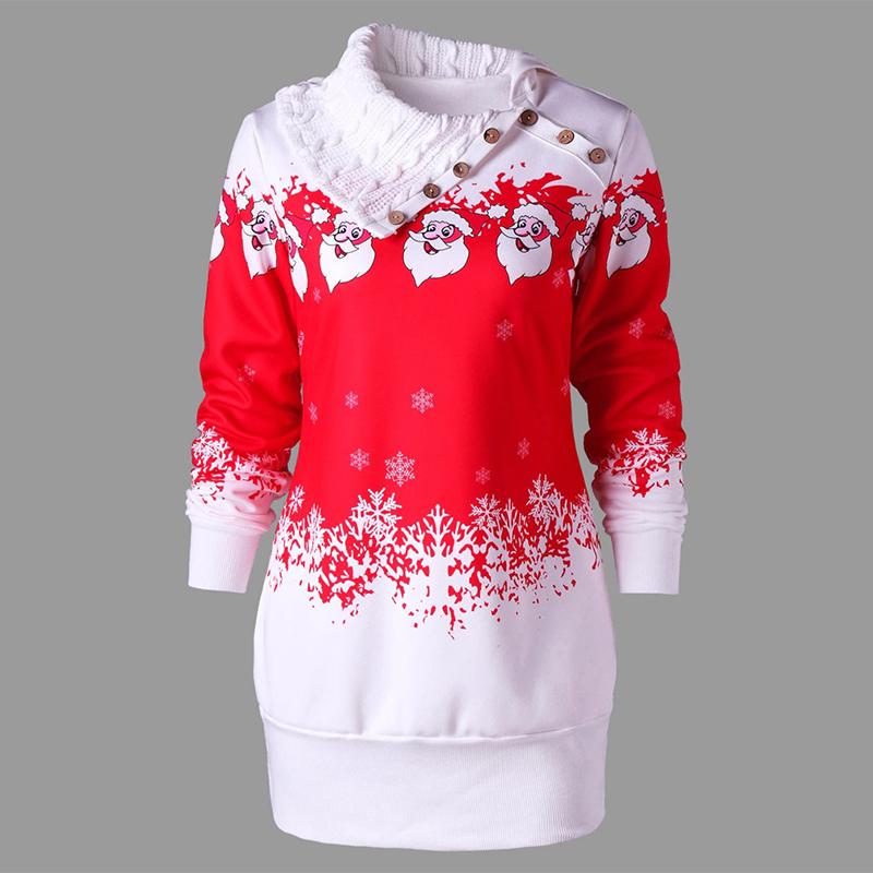 Women Sweatshirt Lady Christmas Pullovers Santa Claus Cowl Neck Long Sleeve Tops Long Winter Festival Clothing, Black
Women Sweatshirt Lady Christmas Pullovers Santa Claus Cowl Neck Long Sleeve Tops Long Winter Festival Clothing, Black
