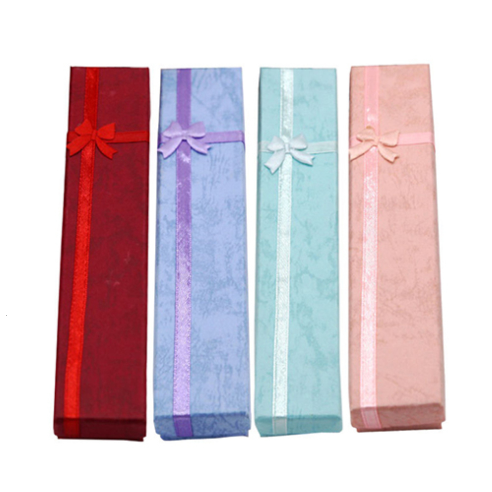 Elegant Bowknot 21*4.5cm Necklace Bracelet Display Storage Case Jewelry Gift Box packing case GB1502