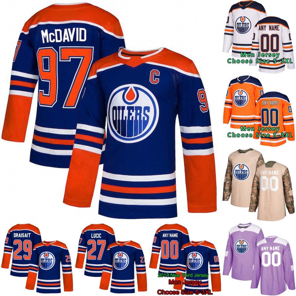 

Edmonton Oilers Connor McDavid Milan Lucic Leon Draisaitl Kris Russell Mikko Koskinen Ryan Nugent-Hopkins Zack Kassian Cam Talbot Jersey, Purple women: size s-xxl