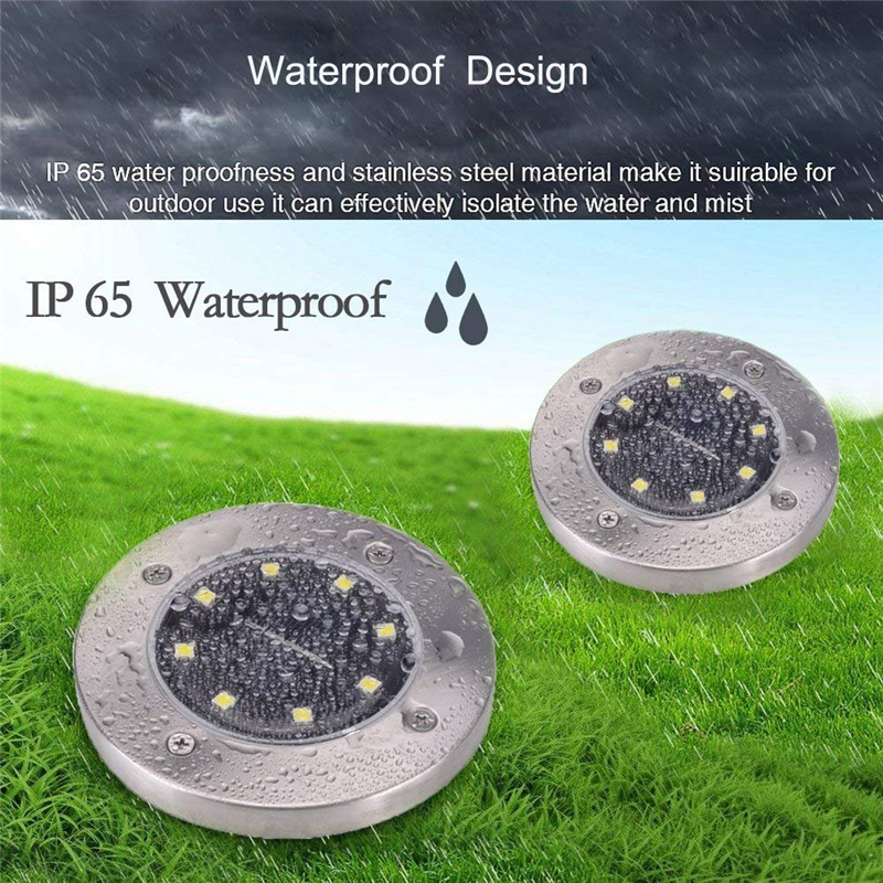 Solar Powered Ground Lamps 8/12 LED Waterproof Underground Light Great for Yard Driveway Lawn Road