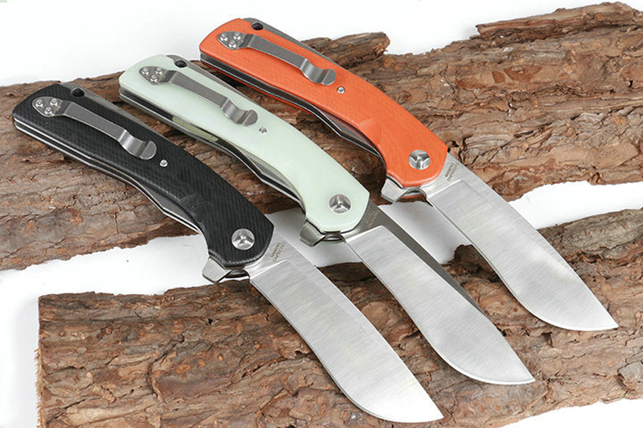 High Quality 3 Colors Ball Bearing Flipper Folding Knife D2 Satin Drop Point Blade G10 + Stainless Steel Sheet Handle With Retail Box