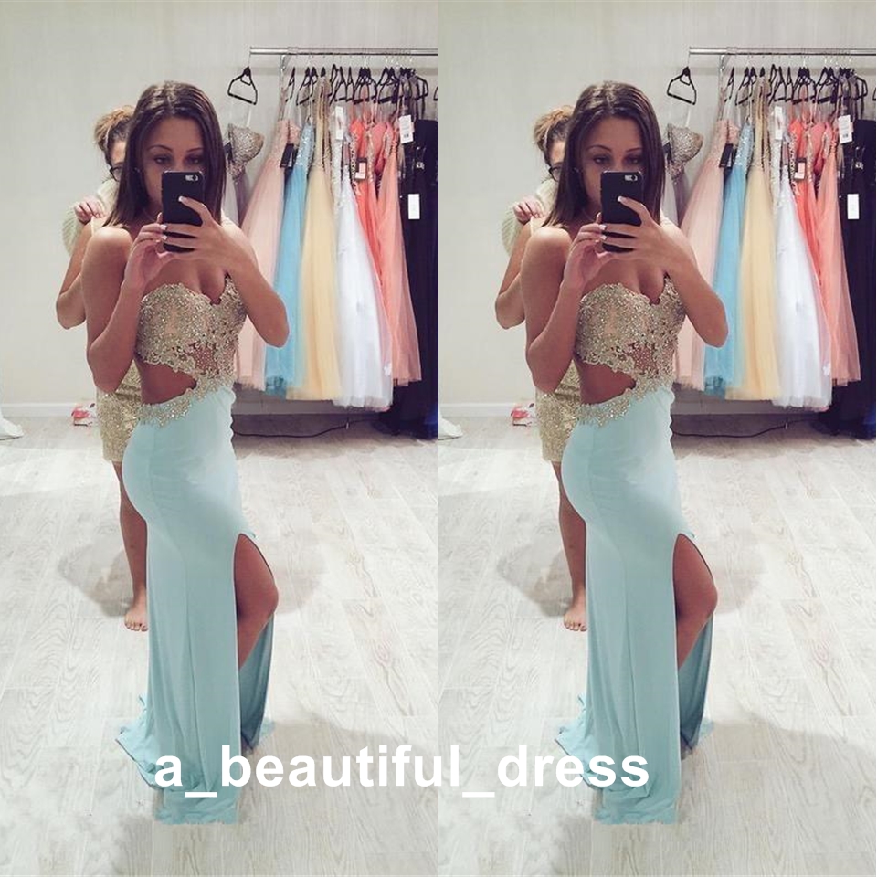 Sexy Evening Dresses Cocktail Dresses Custom Made Strapless Sweetheart See Through Floor Length Long Prom Dress Beaded Formal Dress ED1288