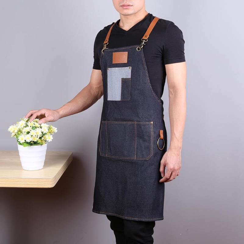 Salon Hair Cutting Apron Barber Sleeveless Denim Apron Hairdresser Hair Cutting Protection Tool Hairdresser Styling Cloth Tools890