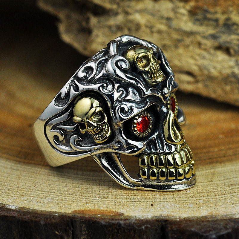 GAGAFEEL Vintage Cool Open Jewelry Skull Rings 100% Real 925 Sterling Silver Thai Rings for Men Women Fashion Charms Drop Ship D19011502