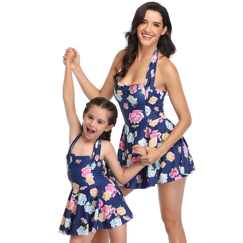 

Leaf Swimwear Mother Daughter Bikini Swimsuits Family Look Mommy and Me Matching Clothes Mom Mum and Baby Girls Beach Dresses, As picture