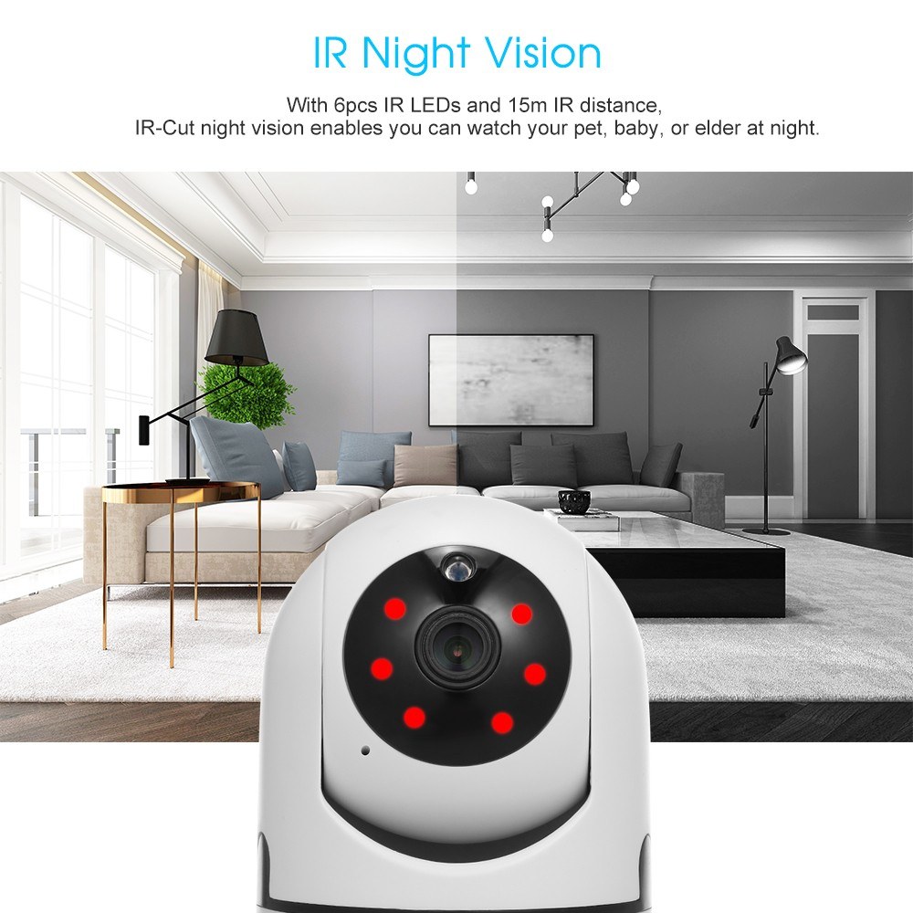 Wifi IP Camera 1080P Wireless Video Cameras Baby Monitor Two Way Audio with Motion Detection Tracking Voice Alarm Night Vision Home Security