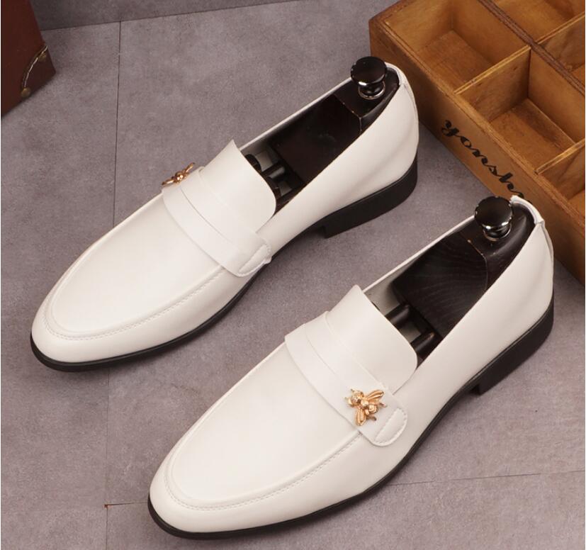 NEW arrival British black white leather shoes Men's dress shoes, Male Business oxford shoes ,Top quality brand for men Wedding shoes Loafers