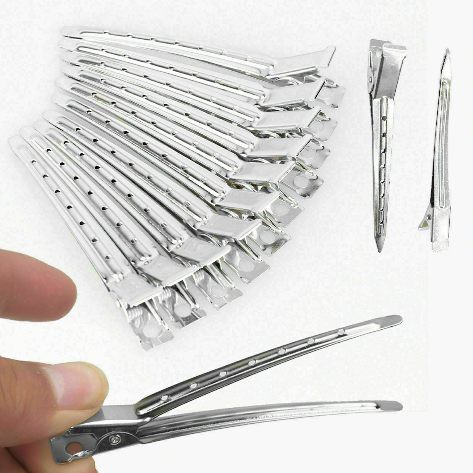 24pcs Hair Sectioning Clips Metal Crocodile Hairdressing Salon Grip Clamps Clip in hair extensions