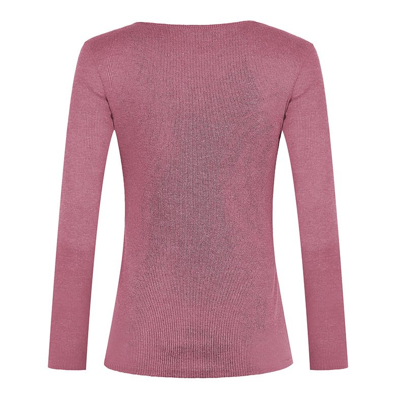 Spot Knits European style autumn and winter female solid color long-sleeved bottoming shirt sweater support mixed batch