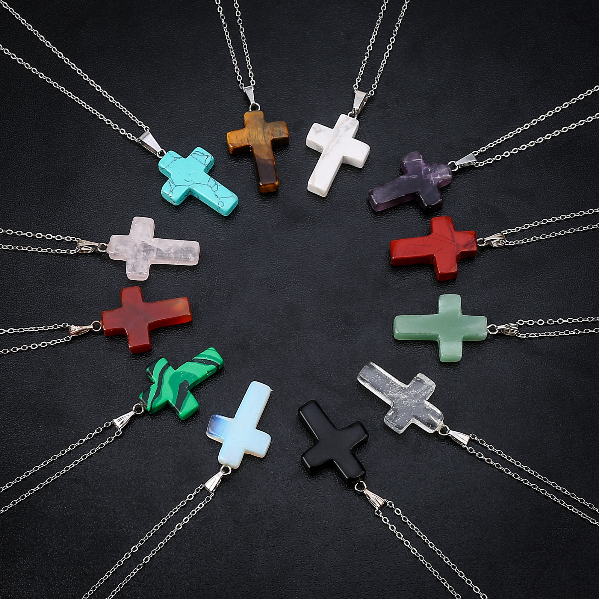 Cross pendant, men and women, exquisite, simple and generous, popular necklace, 12 pieces
