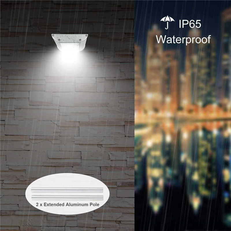 Solar Wall Lights 70 LEDs Street Lighting Remote Control Super Brightness Waterproof LED Solar Garden Light with Mounting Pole