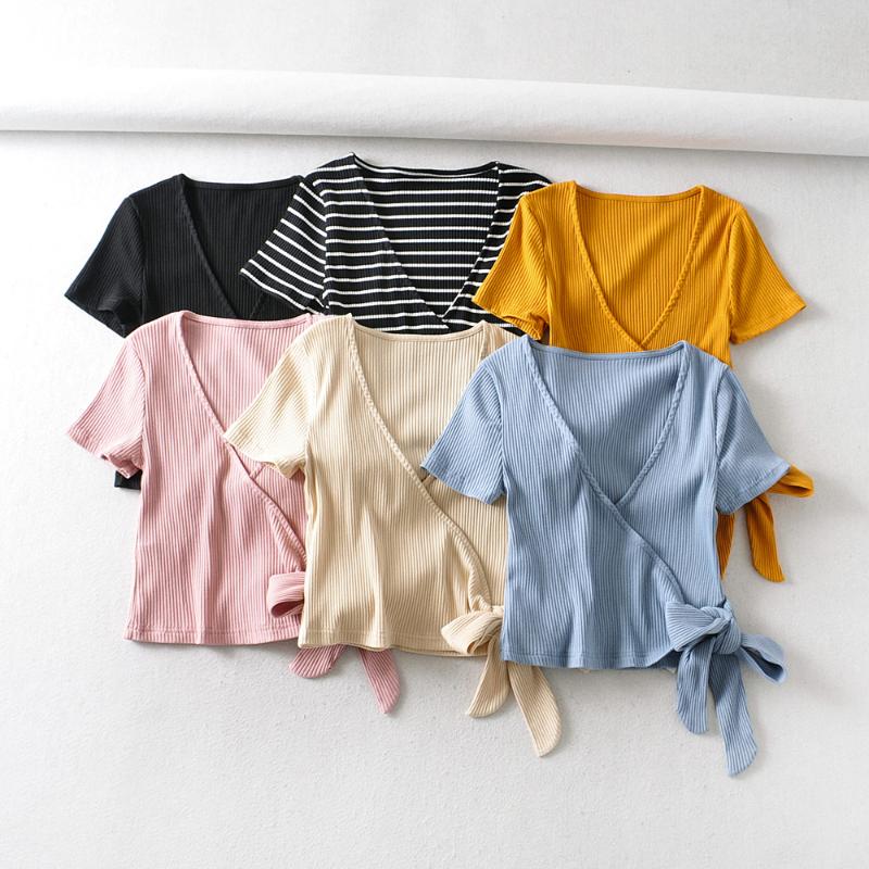 2020 Summer crop sweater women short sleeve crop tops cute knit sweater ribbed v neck wrap blouse bow elegant pullover pink, Beige
2020 Summer crop sweater women short sleeve crop tops cute knit sweater ribbed v neck wrap blouse bow elegant pullover pink, Beige
