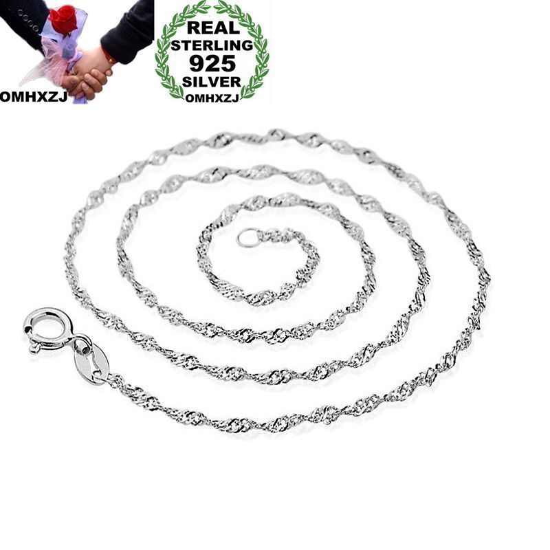 OMHXZJ Wholesale Personality Fashion Woman Girl Party Gift Silver White 1MM Wave Chain 925 Sterling Silver Chain Necklace NC182
OMHXZJ Wholesale Personality Fashion Woman Girl Party Gift Silver White 1MM Wave Chain 925 Sterling Silver Chain Necklace NC182