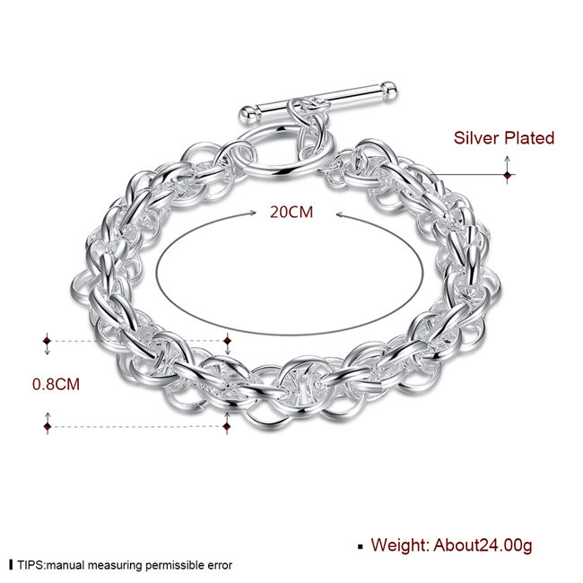 Hot sale best gift 925 silver Full Circle Bracelet - Men DFMCH122, brand new fashion 925 sterling silver plated Chain link bracelets