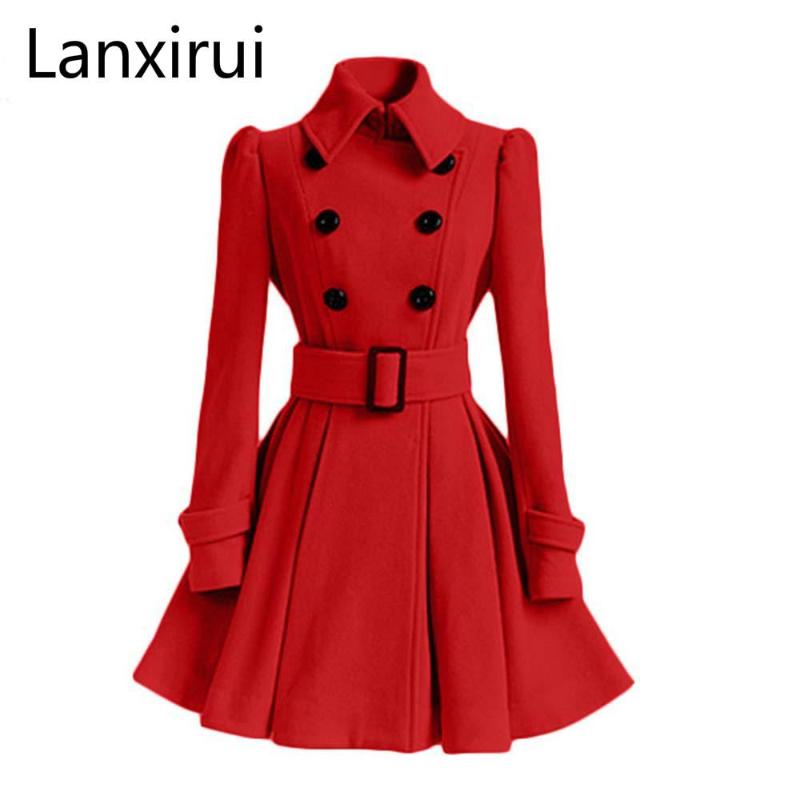 Women Trench Coat Winter Belt Buckle TrenchCoat Double-Breasted Vintage Coat Casual Windbreaker Woolen Blend Outwear Cloak, Gray color
Women Trench Coat Winter Belt Buckle TrenchCoat Double-Breasted Vintage Coat Casual Windbreaker Woolen Blend Outwear Cloak, Gray color