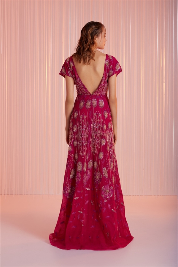 2021 Tony Ward Evening Dresses Appliqued Beads Sweep Train Prom Dress Party Wear Custom Made Red Carpet Gowns