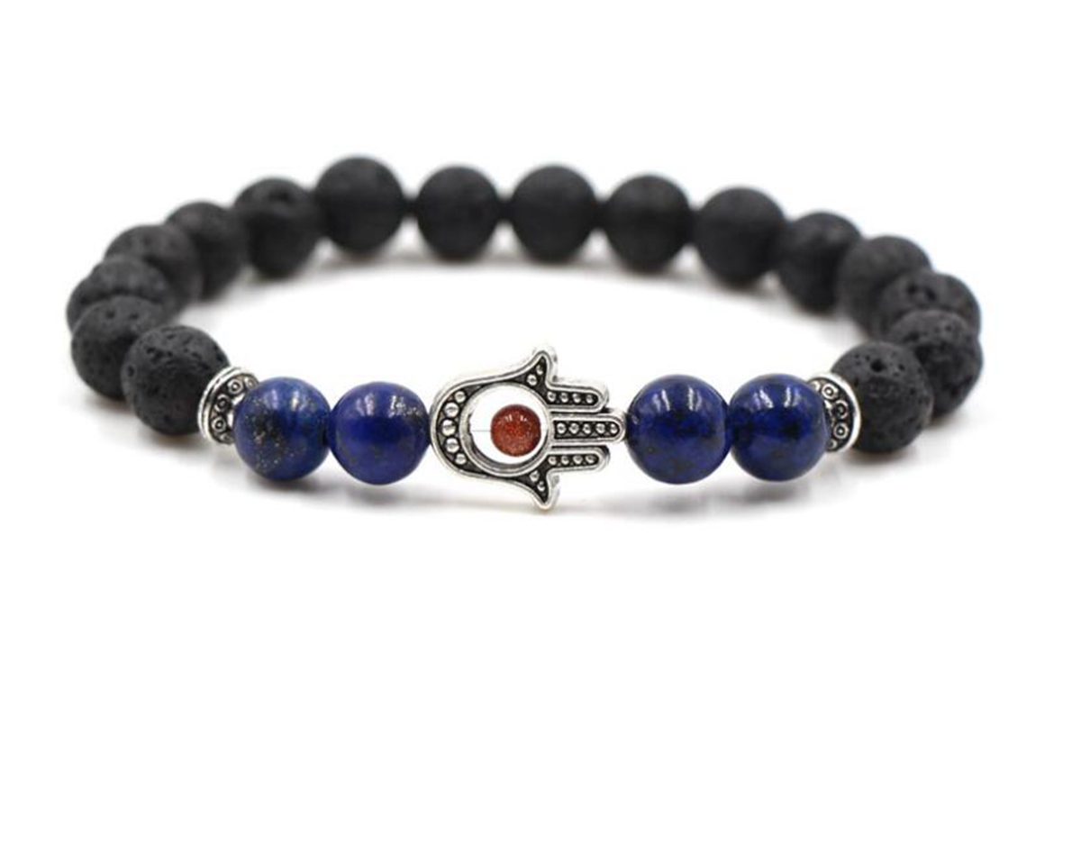 Maya Bracelet Charm Marble Beaded Bracelet Eye Beads Lava Beads Cure Energy Aura Gifts