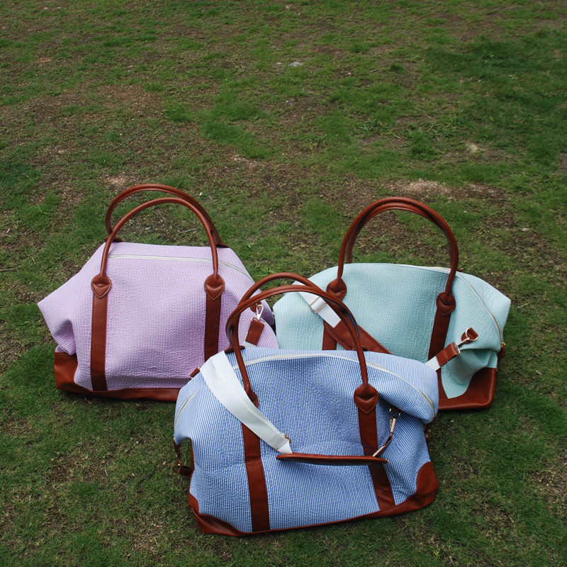 DOMIL Seersucker Stripe Fabric Weekender Bag High Quality Cotton Handbag Purse Overnight Large Capacity Tote Bag Travel Luggage Bag, Pink
DOMIL Seersucker Stripe Fabric Weekender Bag High Quality Cotton Handbag Purse Overnight Large Capacity Tote Bag Travel Luggage Bag, Pink