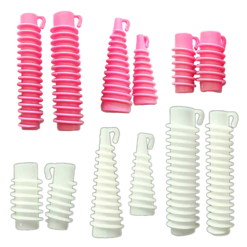 30pcs/set 6 Sizes Hair Rollers Salon Hairdresser Fluffy Wavy Curlers Perm Setting Rods Screw Thread Cylinder Cone Curlers 1288