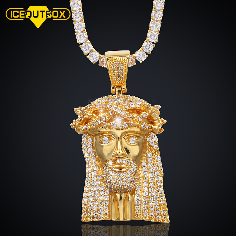 New Gold Silver Solid Jesus Piece Pendant Necklace With Tennis Chain Iced Out Cubic Zircon For Men's Women Hip Hop Jewelry
New Gold Silver Solid Jesus Piece Pendant Necklace With Tennis Chain Iced Out Cubic Zircon For Men's Women Hip Hop Jewelry