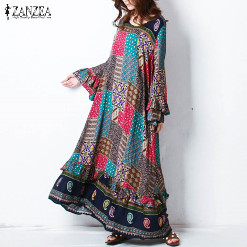 ZANZEA Women Retro Floral Print Autumn O Neck Butterfly Sleeve Casual Party Flouncing Long Dress Vestido With Belt Plus Size, Blue
ZANZEA Women Retro Floral Print Autumn O Neck Butterfly Sleeve Casual Party Flouncing Long Dress Vestido With Belt Plus Size, Blue