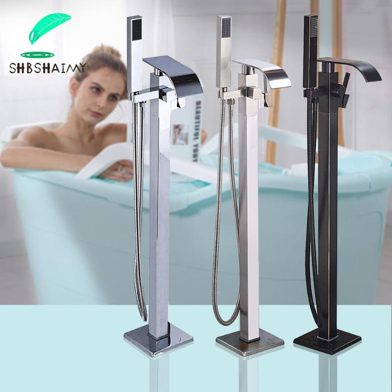 SHBSHAIMY Chrome Floor Bathroom Bathtub Faucet with Handshower Two Function Shower Faucet Hot Cold Water Mixer Taps
SHBSHAIMY Chrome Floor Bathroom Bathtub Faucet with Handshower Two Function Shower Faucet Hot Cold Water Mixer Taps