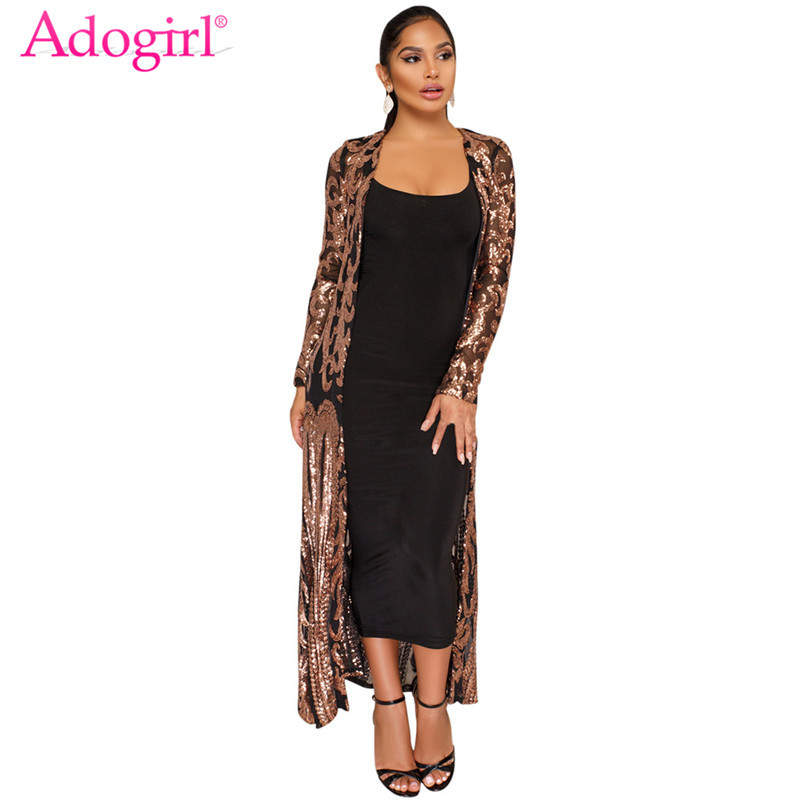 Adogirl 2018 Trendy Sheer Mesh Sequins Cardigans Full Sleeve Open Stitch Slim Women Long Jackets Night Club Party Outwear Coats, Black
Adogirl 2018 Trendy Sheer Mesh Sequins Cardigans Full Sleeve Open Stitch Slim Women Long Jackets Night Club Party Outwear Coats, Black