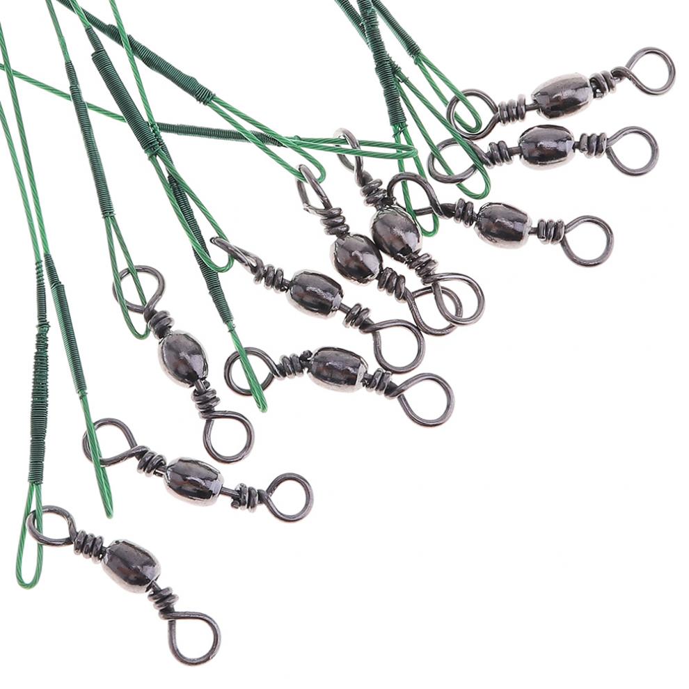 100pcslot 5 Sizes Mixed 16cm28cm Antibite Steel Wire Terminal Tackle Fishing Lines Stainless Snaps Swivels Pesca Accessories