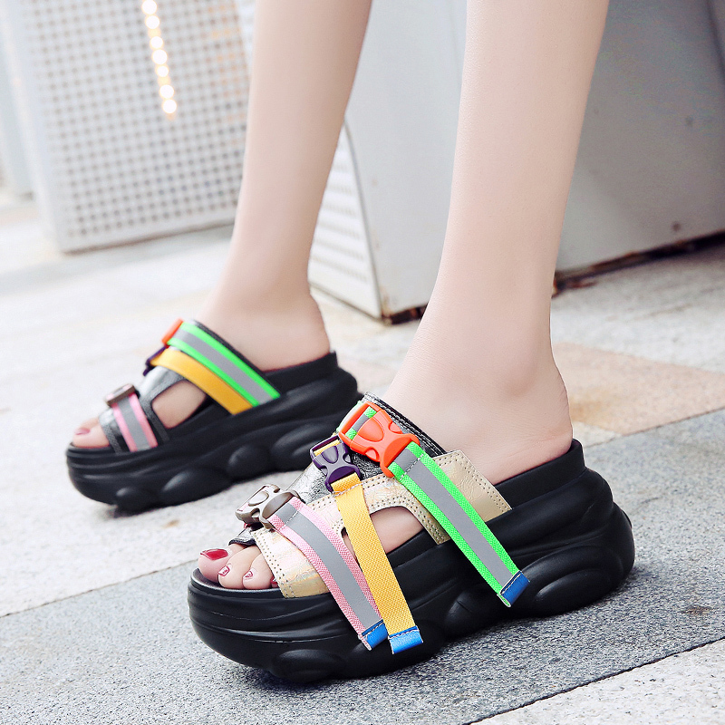 9cm/3.5 inch Height Fashion Slides Womens Shoes Thick Bottom Outdoor Slippers Cute Shoes Woman Summer Casual Wear, Black
9cm/3.5 inch Height Fashion Slides Womens Shoes Thick Bottom Outdoor Slippers Cute Shoes Woman Summer Casual Wear, Black