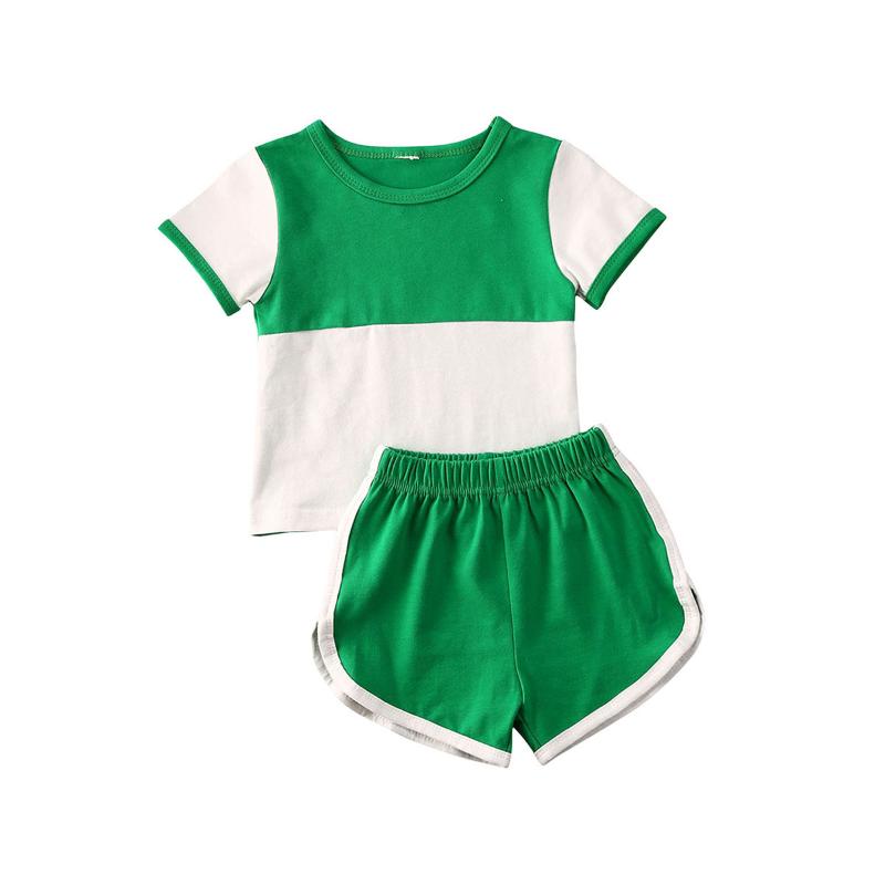 New Baby Girls Boys Sports Clothes Summer Kids Girls Short Sleeve Tops+Shorts Set Outfits, Green
New Baby Girls Boys Sports Clothes Summer Kids Girls Short Sleeve Tops+Shorts Set Outfits, Green